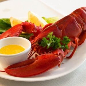 Cooked Maine Lobster with Lemon and Butter