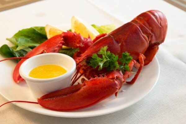 Cooked Maine Lobster with Lemon and Butter