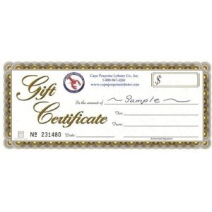 SEAFOOD GIFT CERTIFICATES
